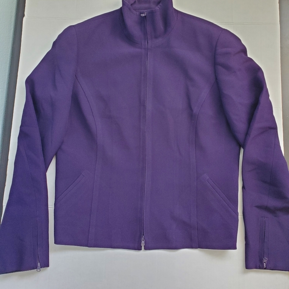 Carlisle Purple Blazer Zipper‎ Closure Size 8
